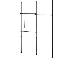 Telescopisch kledingrek Kemi verstelbaar zwart 150-230 cm