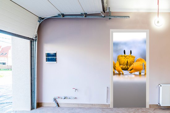 Deursticker Krab - Strand - Zee - 75x205 cm - Deurposter