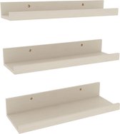 40 cm drijvende planken set van 3, houtnerf foto rand wandplanken voor badkamer slaapkamer keuken woonkamer, romig wit