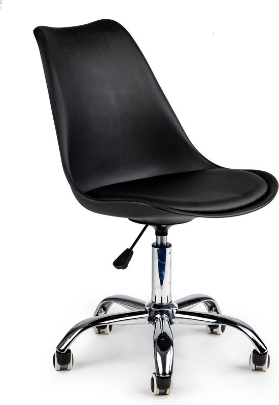 Chaise de bureau - réglable en hauteur - avec roulettes - noir