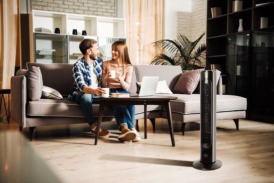HOMCOM torenventilator met afstandsbediening, 85° oscillerend, 110 cm, krachtige 50 W, stil en