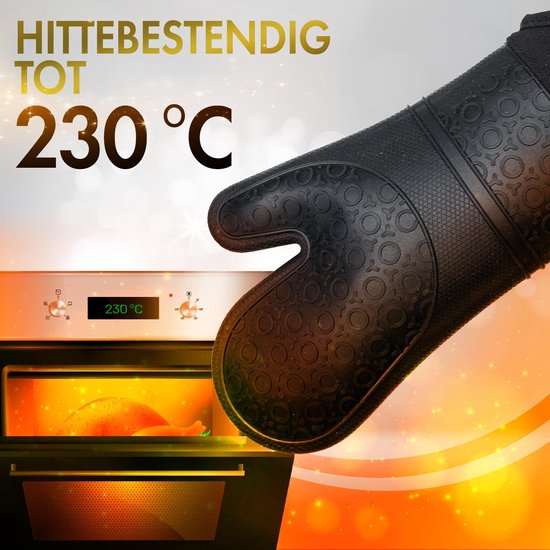 WITTS Ovenwanten - Bescherming tot 230 °C - Siliconen Ovenhandschoenen - Ovenwanten 2 Stuks - Witts