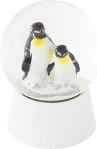 Clayre & Eef Sneeuwbol Pinguin Ø 5*6 cm Wit Polyresin / Glas Rond