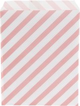 Clayre & Eef Cadeauzakje (25) 13*17 cm Roze Papier Rechthoek Strepen