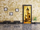 Luxe Deursticker Boeddha goud - goud - Sticky Decoration - deurposter - decoratie - woonaccesoires - op maat voor jouw deur