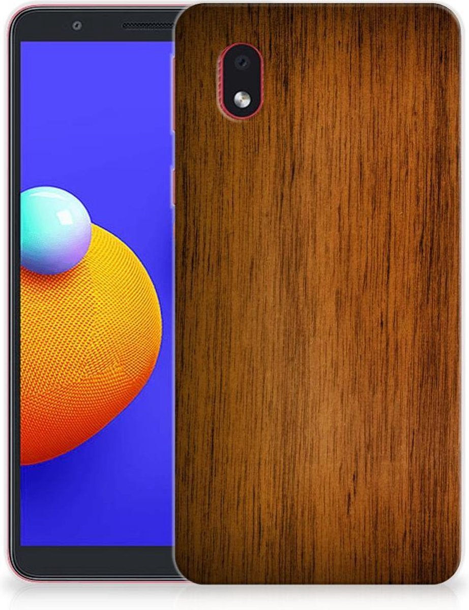 Samsung Galaxy A01 Core Bumper Hoesje Donker Hout