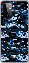6F hoesje - geschikt voor Samsung Galaxy A72 -  Transparant TPU Case - Navy Camouflage #ffffff