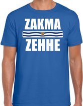 Zakma zehhe met vlag Zeeland t-shirt blauw heren - Zeeuws dialect cadeau shirt XL