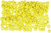 Rocailles, afm 8/0 , d: 3 mm, geel, 500gr, gatgrootte 0,6-1,0 mm