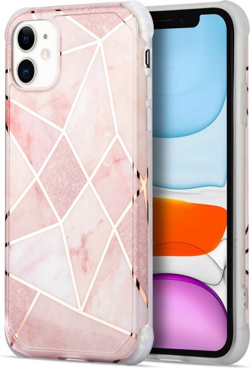 iPhone 11 - Pink Luxury Marble cover / case / hoesje