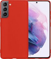 Samsung S21 Hoesje Siliconen - Samsung Galaxy S21 Case - Samsung S21 Hoes - Rood