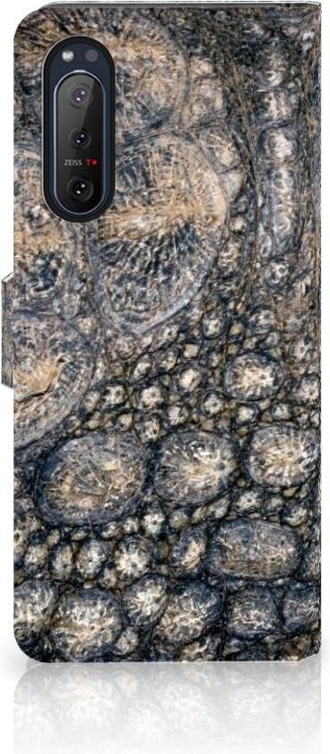 Housse en Cuir Etui de Protection pour Sony Xperia 5II Portefeuille Crocodile Imprimer