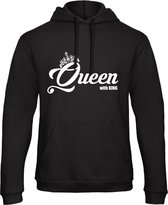 King / Queen Hoodie Big (Queen - Maat M) | Koppel Cadeau | Valentijn Cadeautje voor hem & haar