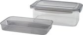 Tritan Lunchbox - Lunchpot - Snackbox - Bento - Vershouddoos - Broodtrommel - Anthraciet - 1.9 liter - met gratis bestek