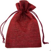 Jute Sieraden Zakjes (14 x 10 cm) Dark Red (10 Stuks)