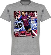 Messi Barcelona Comic T-Shirt - Grijs - L