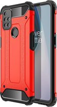 Armor Hybrid Back Cover - OnePlus Nord N10 Hoesje - Rood