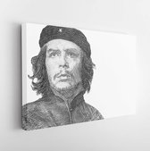 'Che Guevara' Portrait from Cuba 3 Pesos 1995 Banknotes. An Old paper banknote, vintage retro. Famous ancient Banknotes. Collection. - Modern Art Canvas  - Horizontal - 1159099504
