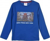 Spideman longsleeve maat 128 blauw