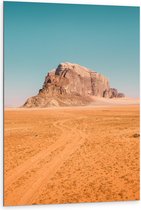 Dibond - Beschermd Gebied Wadi Rum - Jordanië - 80x120cm Foto op Aluminium (Met Ophangsysteem)