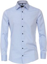 VENTI modern fit overhemd - lichtblauw (contrast) - Strijkvrij - Boordmaat: 40