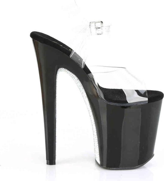 Pleaser Sandale avec bride à la cheville -37 Chaussures- XTREME-808CRS US 7 Noir / Argent
