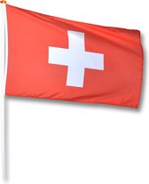 Vlag Zwitserland 30x45 cm.
