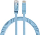 1m CAT6 Ultra dunne Flat Ethernet netwerk LAN kabel (1000Mbps) - Blauw - internet kabel