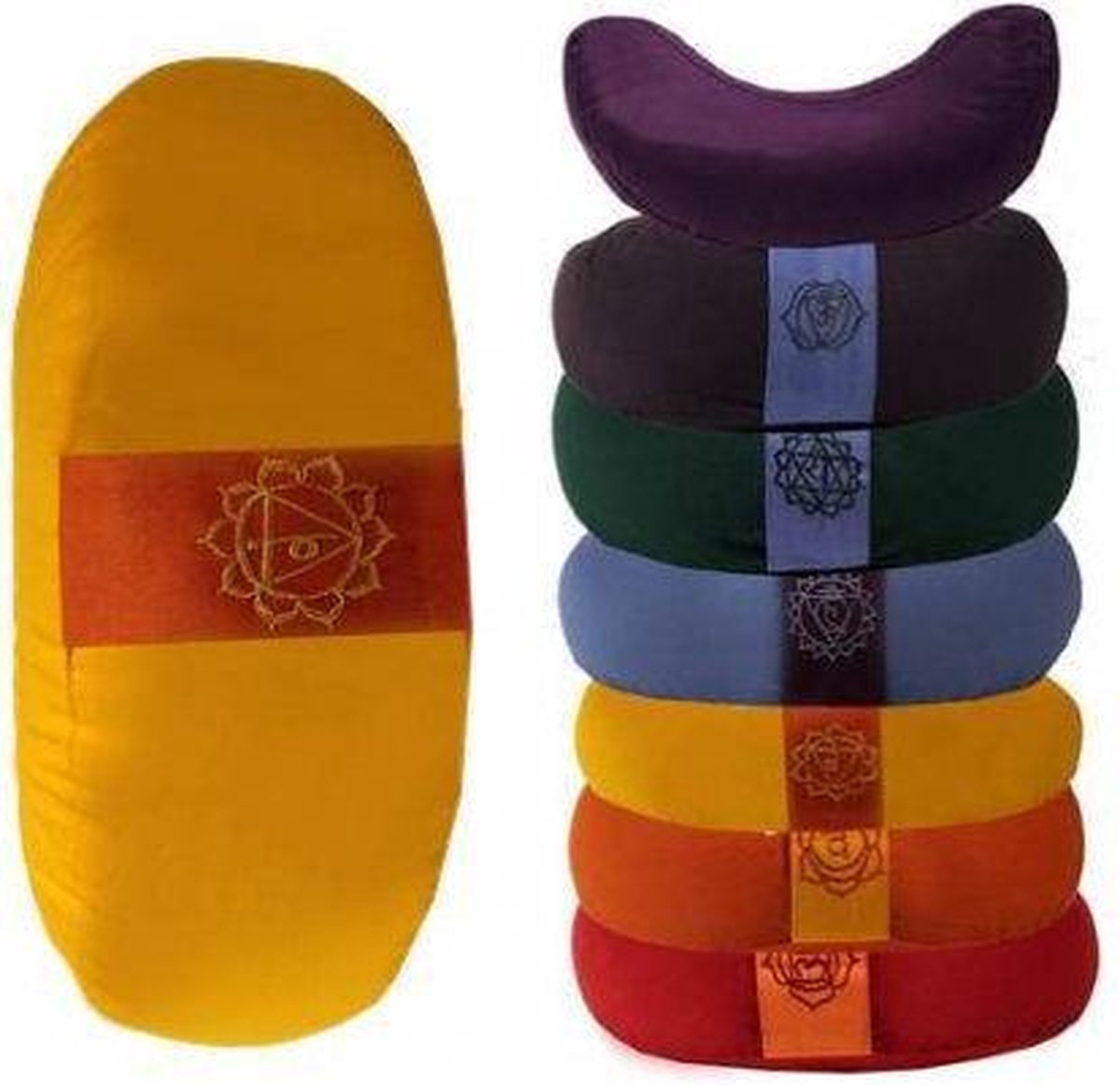 Meditatiekussen Halve maan - Geel - 3e chakra - M