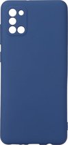 Shop4 - Samsung Galaxy A31 Hoesje - Zachte Back Case Mat Donker Blauw