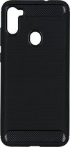 Brushed Backcover Samsung Galaxy M11 / A11 hoesje - Zwart