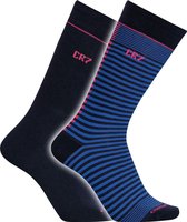 Cristiano Ronaldo 7 Socks 2-Pack Cotton Stretch Fashion Line Men Black/Blue/Red - Maat 40/46