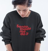 Foute Kersttrui Zwart - Santa Made Me Do It Red - Maat XS - Kerstkleding voor dames & heren