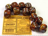 Chessex Lustrous Gold/silver D6 16mm Dobbelsteen Set (12 stuks)