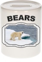 Dieren liefhebber ijsbeer spaarpot  9 cm jongens en meisjes - keramiek - Cadeau spaarpotten ijsberen liefhebber