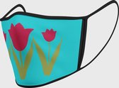 Duopack: Tulips washable mondmasker - S / Stoffen mondkapjes met print / Wasbare Mondkapjes / Mondkapjes / Uitwasbaar / Herbruikbare Mondkapjes / Herbruikbaar / Ov geschikt / Mondmaskers