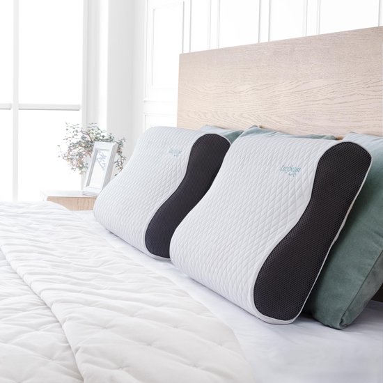 CozySense® Hoofdkussen - Traagschuim Slaapkussen - Ortopedisch voor Nekklachten - Ergonomisch Hoofdkussen - Voor Rug- en Zijslaper - Inclusief Kussensloop en Draagtas - Medium Hardheid