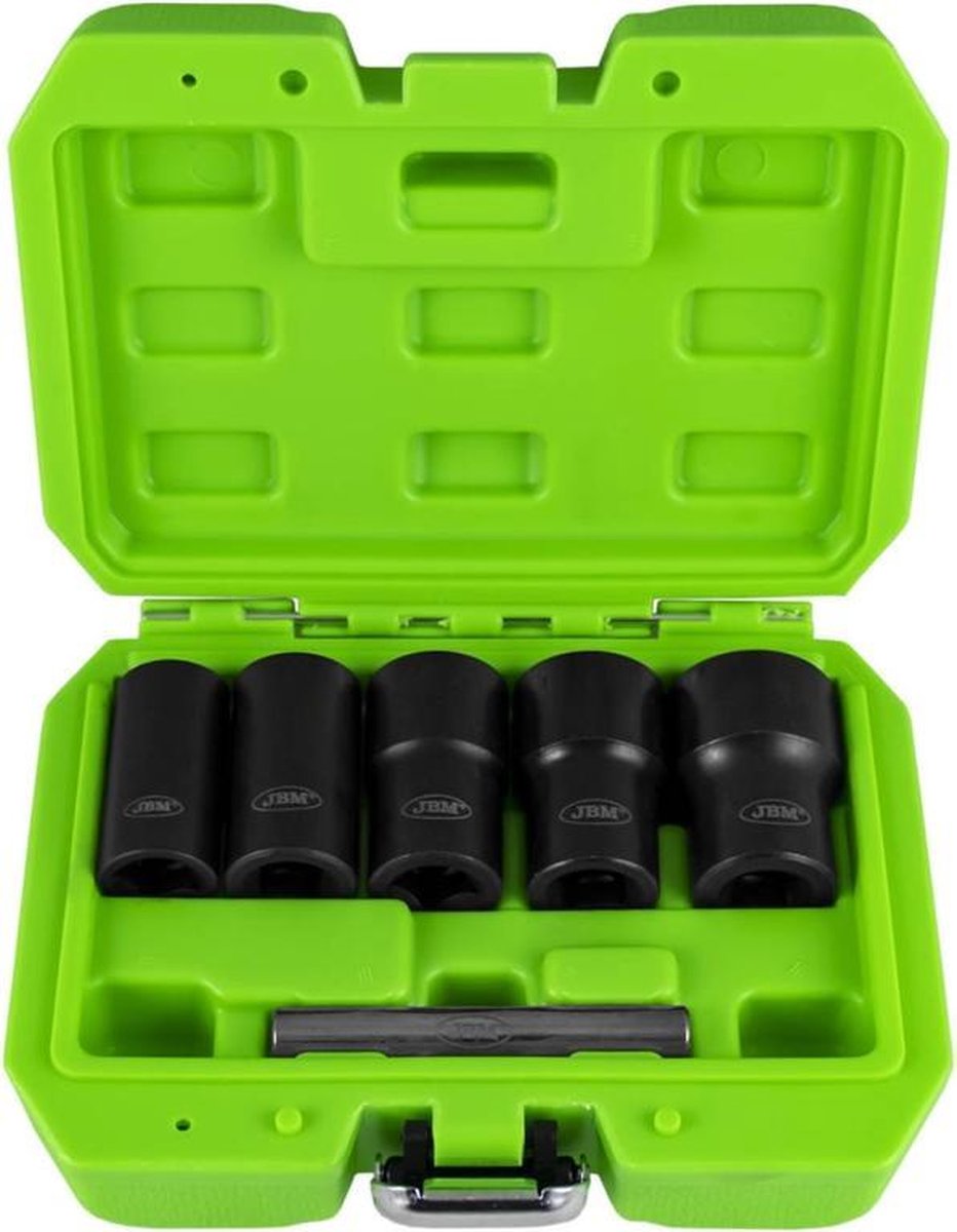 JBM Tools | Set van doppen 1/2" voor verwijderen veiligheid schroeven / moeren