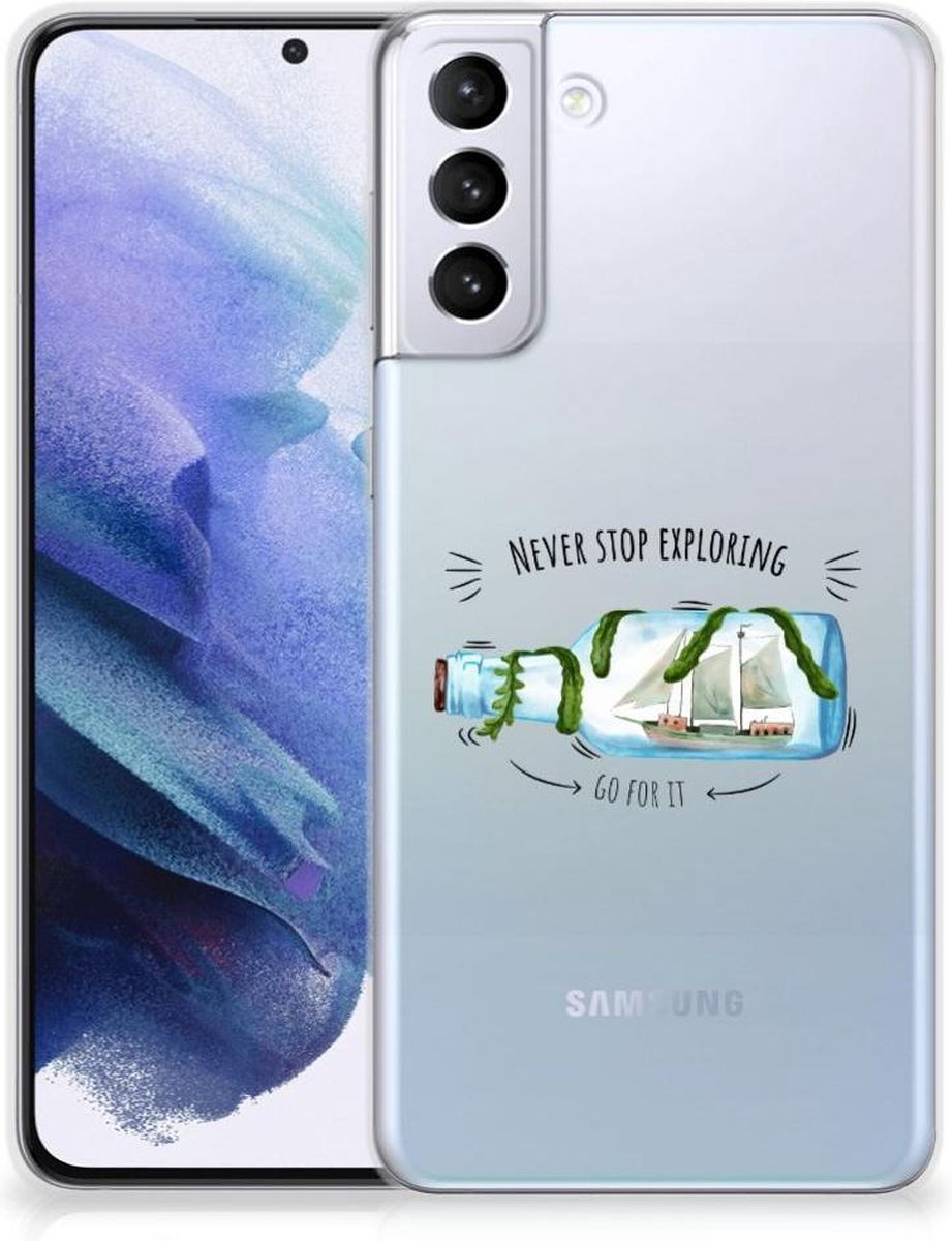 Samsung Galaxy S21 Plus Telefoonhoesje met Naam Boho Bottle