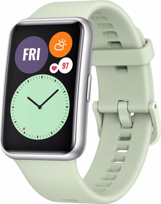 Huawei Watch Fit Smartwatch 10 dagen batterijduur Forest Green bol
