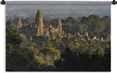 Wandkleed Angkor Wat - Angkor Wat tussen de bomen Wandkleed katoen 180x120 cm - Wandtapijt met foto XXL / Groot formaat!