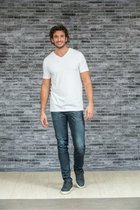 L&S T-shirt V-neck fine cotton elasthan