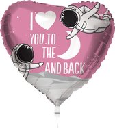 Folieballon - I love you to the moon... - Hart - 45cm - Zonder vulling