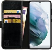 Rosso Element Book Case Wallet Hoesje Geschikt voor Samsung Galaxy S21 | Portemonnee | 3 Pasjes | Magneetsluiting | Stand Functie | Zwart