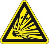 Waarschuwingssticker explosieve stoffen - ISO 7010 - W002 25 mm - 10 stuks per kaart