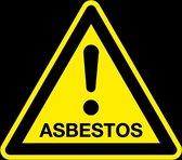 Waarschuwingsbord asbestos - kunststof 150 mm