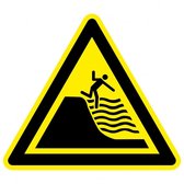 Waarschuwingssticker sterk aflopend strand, W066 200 mm