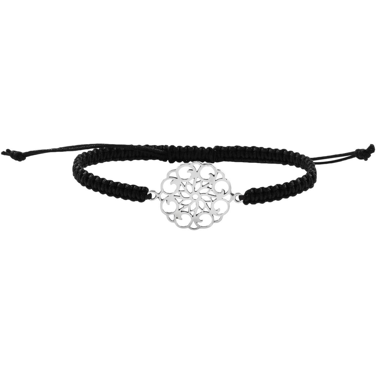 Zilveren mandala-armband - Katoen - Minimalistisch design - Vrouwen