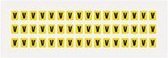 Letter stickers geel/zwart teksthoogte: 8 mm letter V
