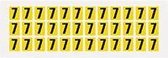 Cijfer stickers geel/zwart teksthoogte: 15 mm cijfer 7